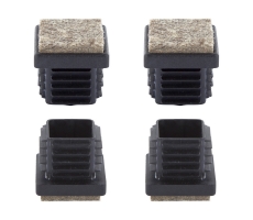 Filz Stuhlgleiter Stopfen für eckige Rohre 12mm x 12mm