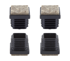 Filz Stuhlgleiter Stopfen für eckige Rohre 14mm x 14mm