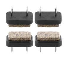 Filzgleiter oval mit Nagel braun 30mm x 18mm