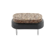 Filzgleiter oval mit Nagel braun 38mm x 18mm