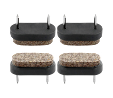 Filzgleiter oval mit Nagel braun 38mm x 18mm