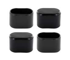 Kunststoff Stuhlkappen für oval Rohre 30mm x 15mm schwarz