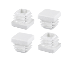 Kunststoff Stuhlgleiter Stopfen für eckige Rohre 19mm x 19mm Weiß