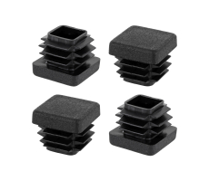 Kunststoff Stuhlgleiter Stopfen für eckige Rohre 22mm x 22mm Schwarz