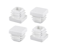 Kunststoff Stuhlgleiter Stopfen für eckige Rohre 30mm x 30mm Weiß