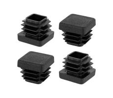 Kunststoff Stuhlgleiter Stopfen für eckige Rohre 18mm x 13mm Schwarz