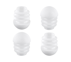 Kunststoff Stuhlstopfen mit Kugelkopf für Rundrohre 12mm - 13mm Weiß