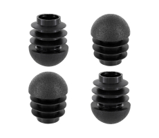 Kunststoff Stuhlstopfen mit Kugelkopf für Rundrohre 14mm - 15mm Schwarz