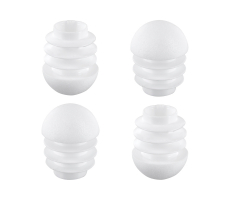Kunststoff Stuhlstopfen mit Kugelkopf für Rundrohre 16mm - 17mm Weiß