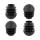 Kunststoff Stuhlstopfen mit Kugelkopf für Rundrohre 18mm - 19mm Schwarz