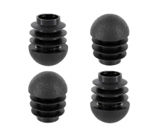 Kunststoff Stuhlstopfen mit Kugelkopf für Rundrohre 25mm - 27mm Schwarz