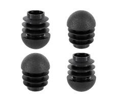 Kunststoff Stuhlstopfen mit Kugelkopf für Rundrohre 27mm - 29mm Schwarz
