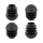 Kunststoff Stuhlstopfen mit Kugelkopf für Rundrohre 27mm - 29mm Schwarz