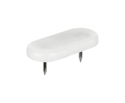 Kunststoffgleiter oval mit Nagel 35mm x 18mm Weiß