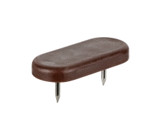 Kunststoffgleiter oval mit Nagel 45mm x 20mm Braun
