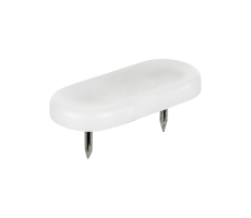 Kunststoffgleiter oval mit Nagel 45mm x 20mm Weiß
