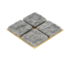 Premium Filzgleiter 6mm dick selbstklebend eckig grau 25mm x 25mm