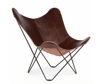 Butterfly Chair - Schmetterling Stuhl - braunes Rindsleder