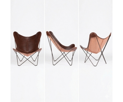 Butterfly Chair - Schmetterling Stuhl - braunes Rindsleder