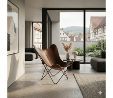 Butterfly Chair - Schmetterling Stuhl - braunes Rindsleder